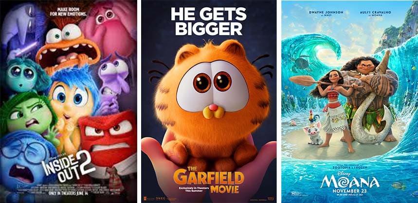 “The Garfield Movie”, “Inside Out 2”, “Moana 2” Холливудын анимэйшний дараагийн ангиуд үргэлжлэх болно